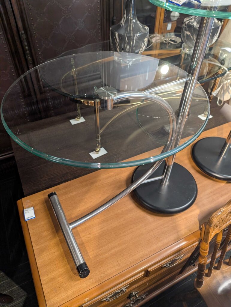 Contemporary Glass Top Side Table