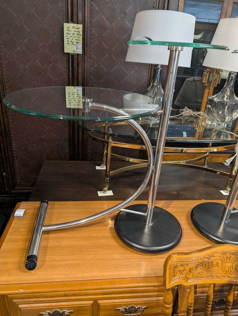 Contemporary Glass Top Side Table