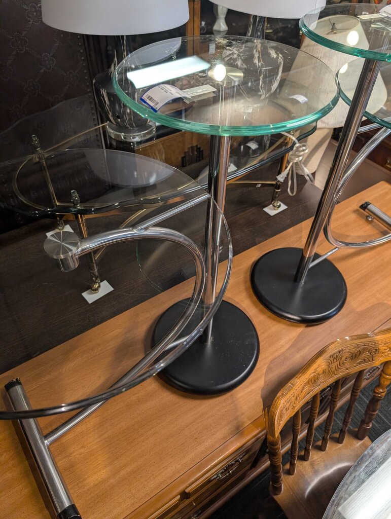 Contemporary Glass Top Side Table