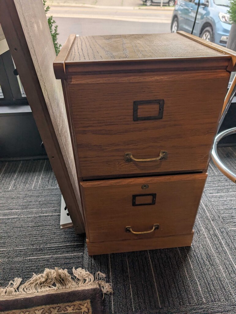Oak Finish File Cabinet