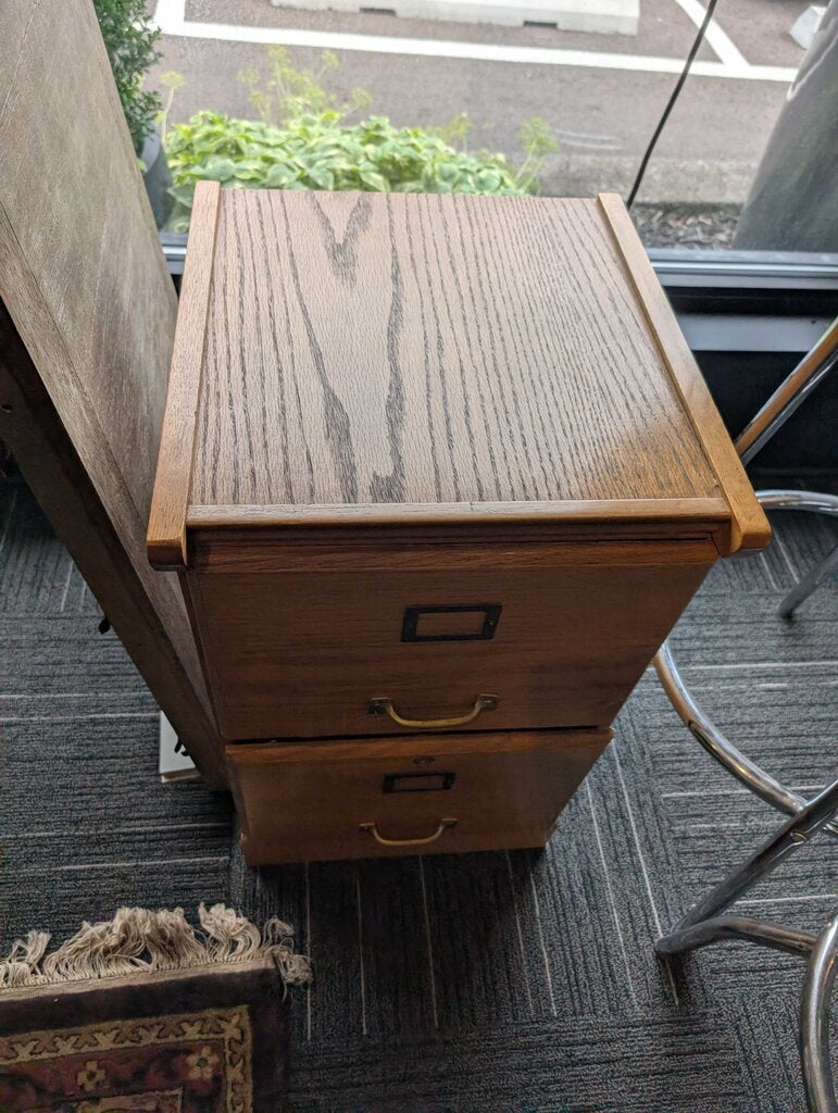 Oak Finish File Cabinet