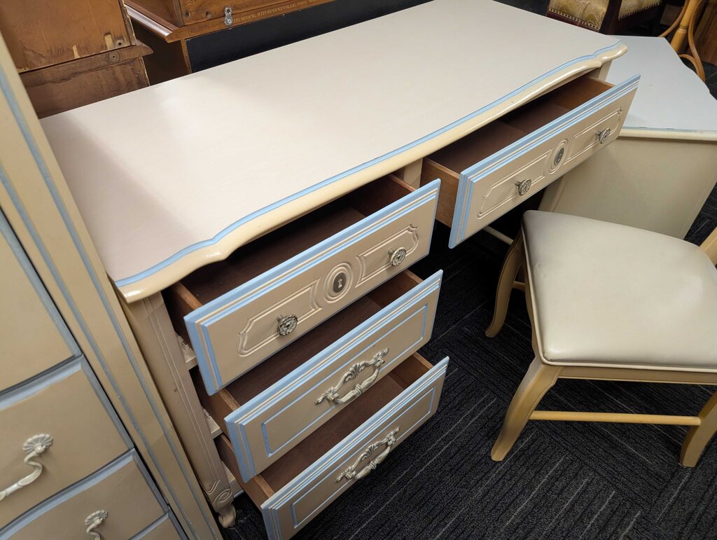 Paint Decorated Desk With Chair