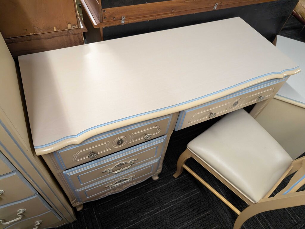 Paint Decorated Desk With Chair
