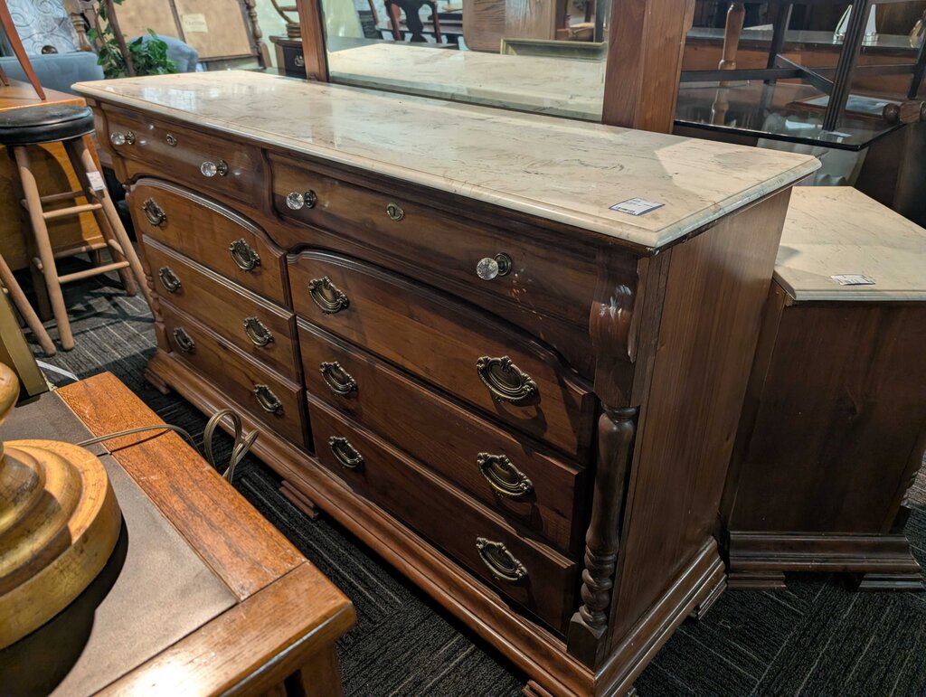 Pine Marble Top Dresser