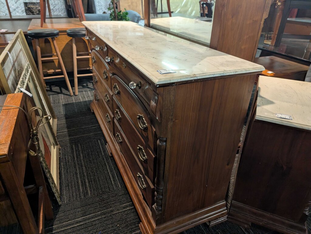 Pine Marble Top Dresser