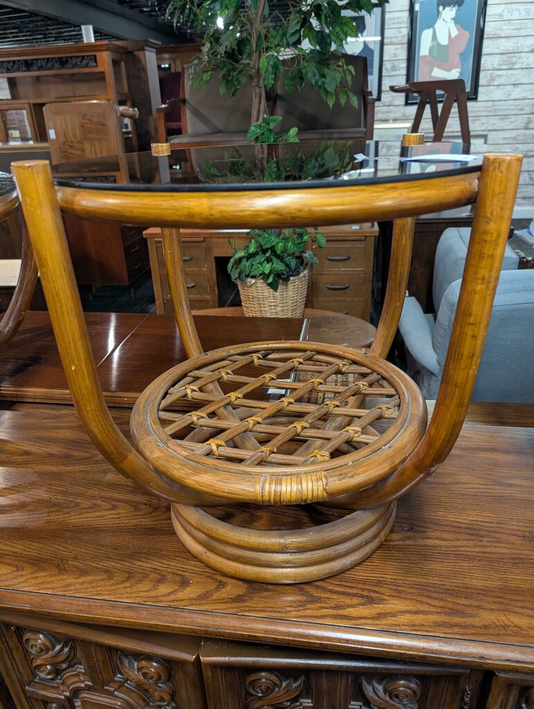 Vintage Bamboo Side Table