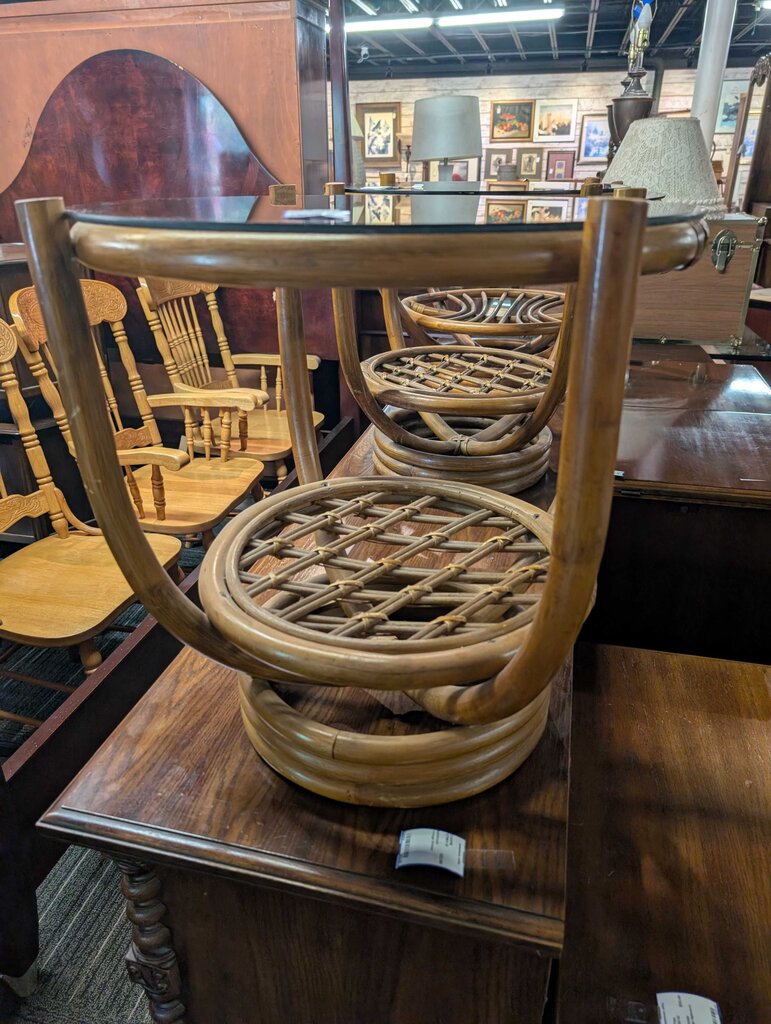 Vintage Bamboo Side Table