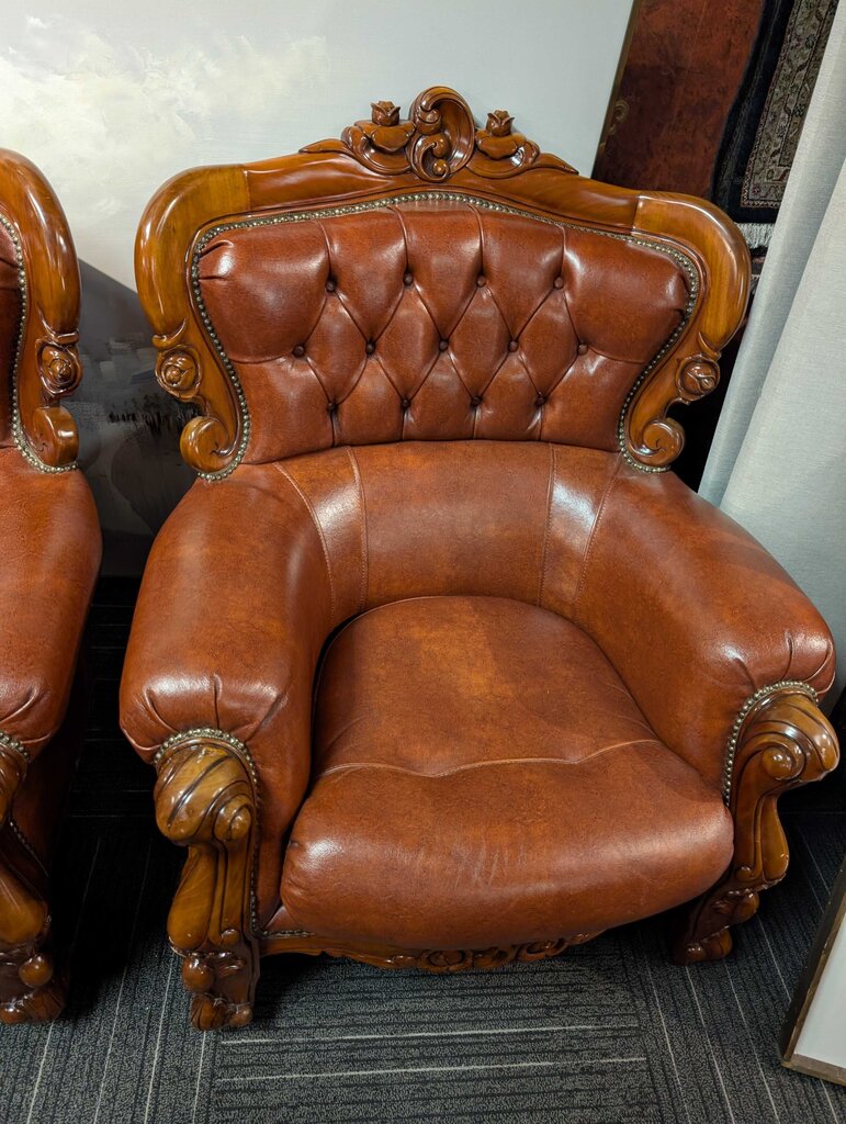 Carved Tufted Chair