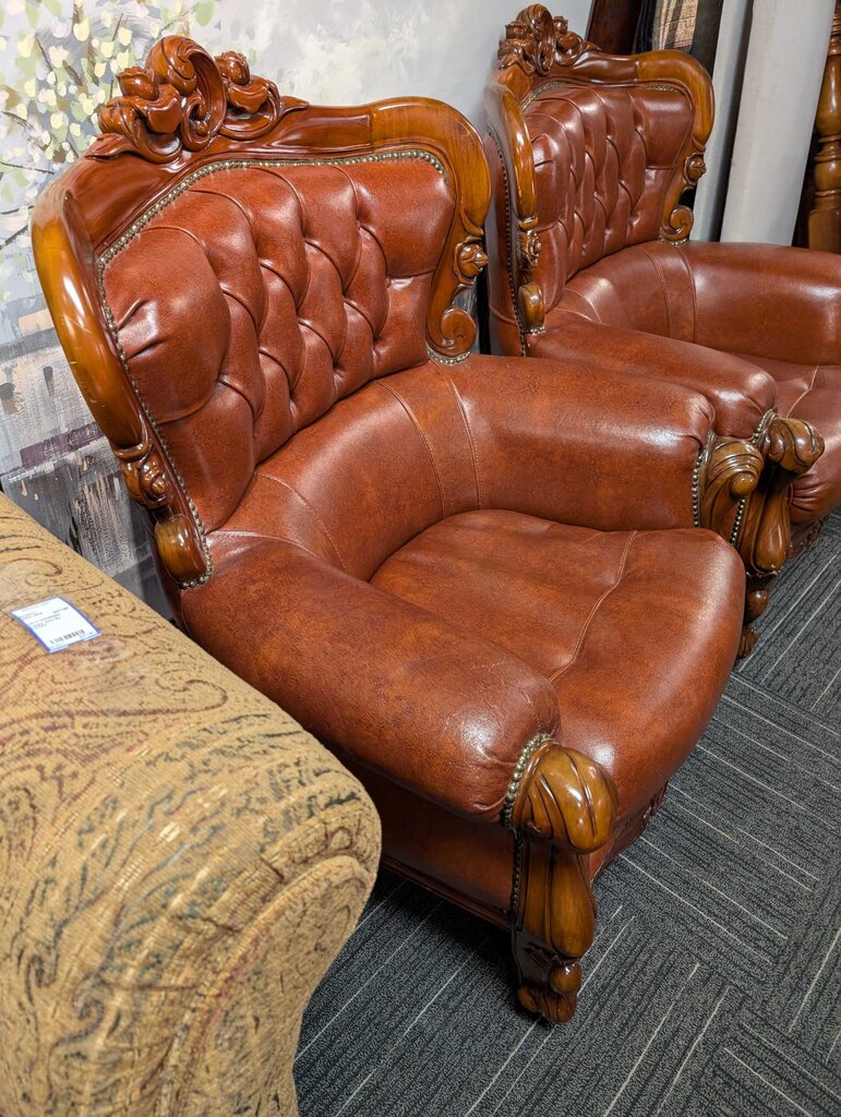 Carved Tufted Chair