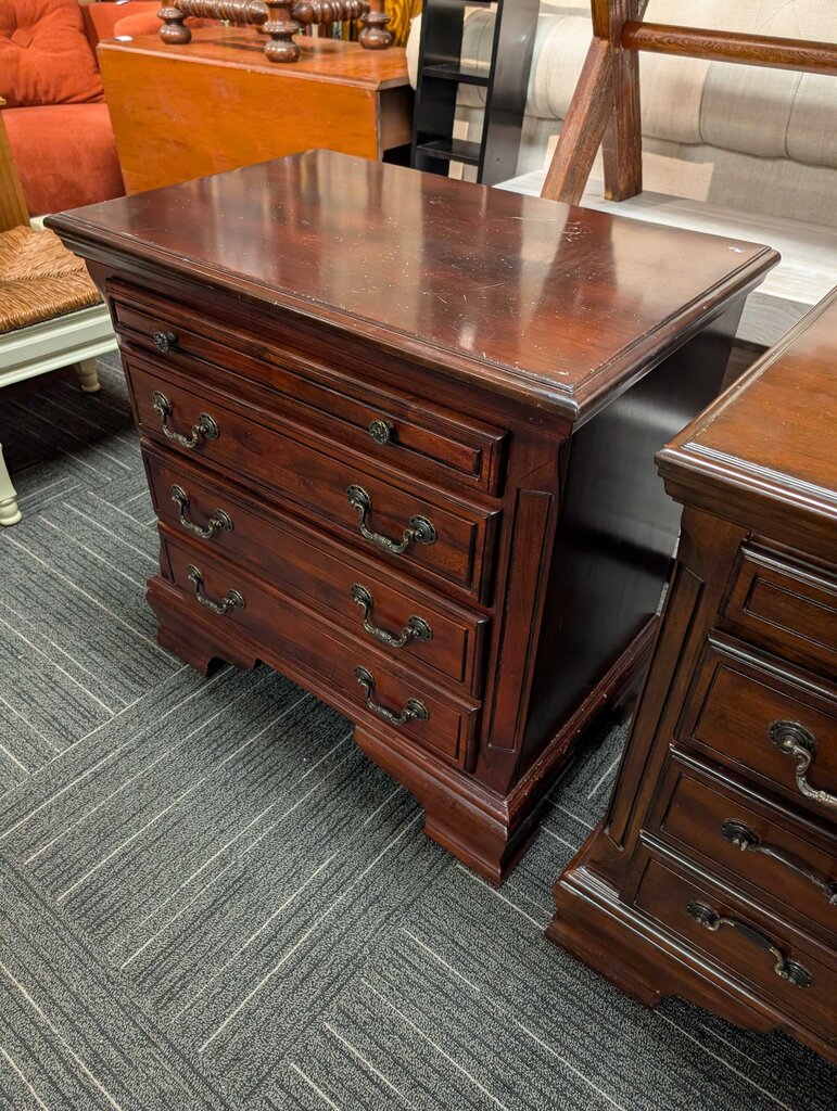 Three Drawer Mahogany Nightstand