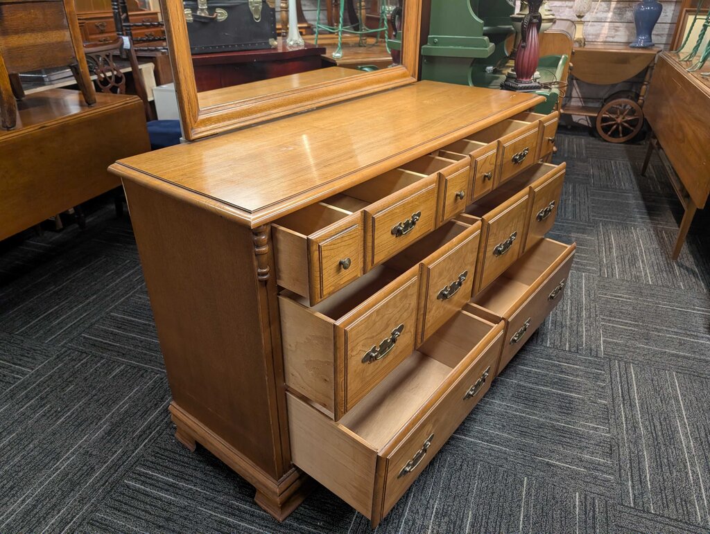 Oak Dresser With Mirror