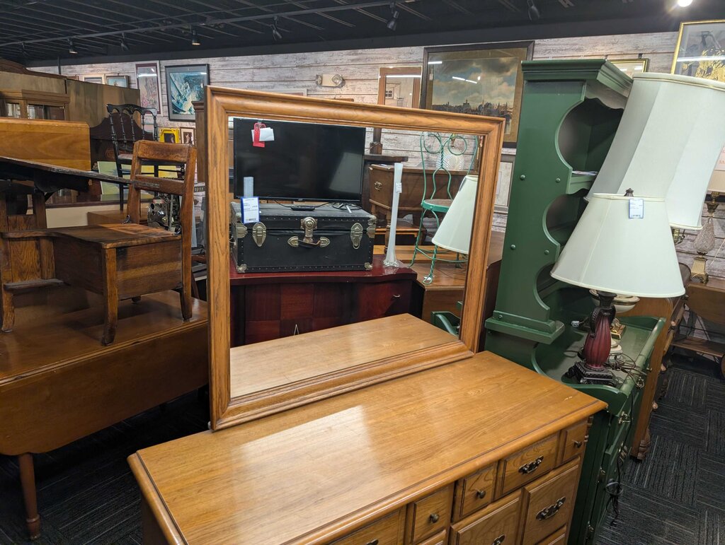Oak Dresser With Mirror
