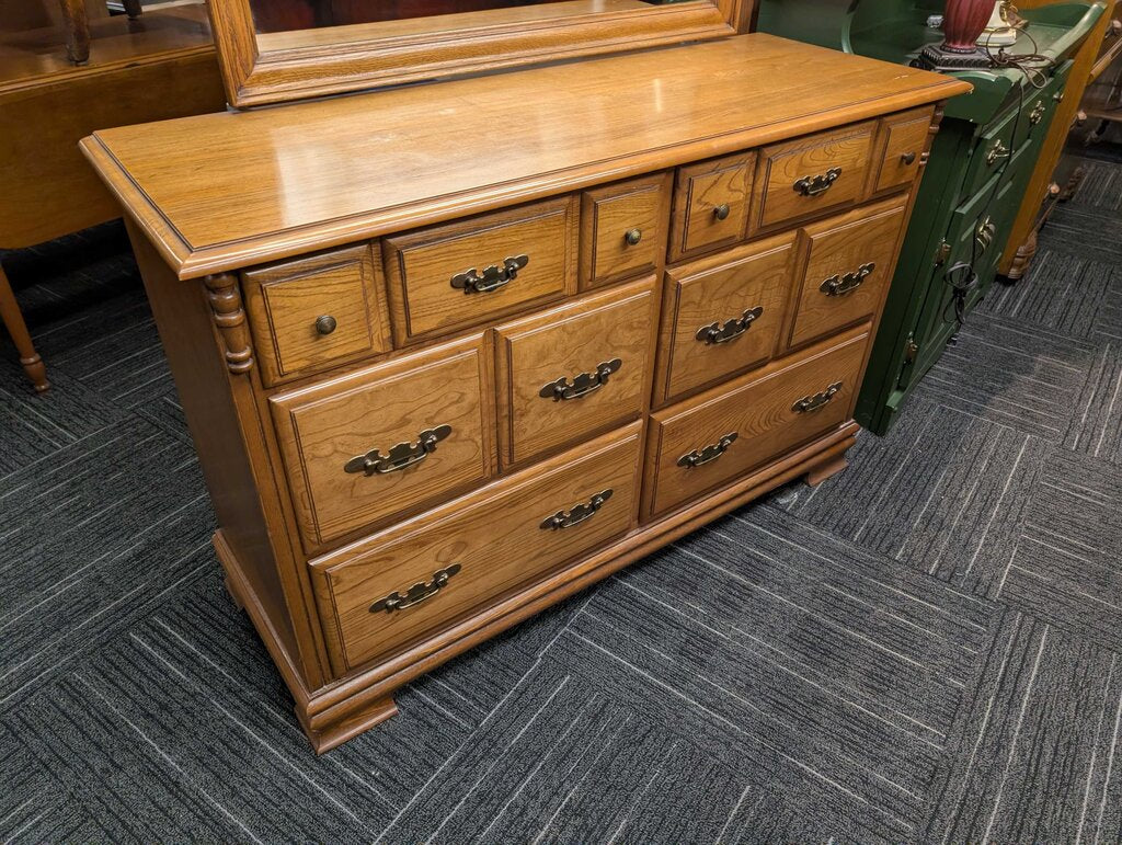 Oak Dresser With Mirror