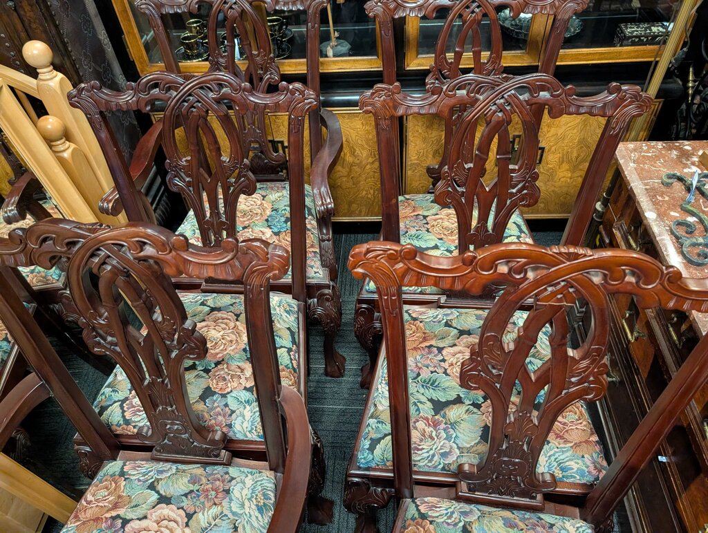 Eight Chippendale Formal Chairs