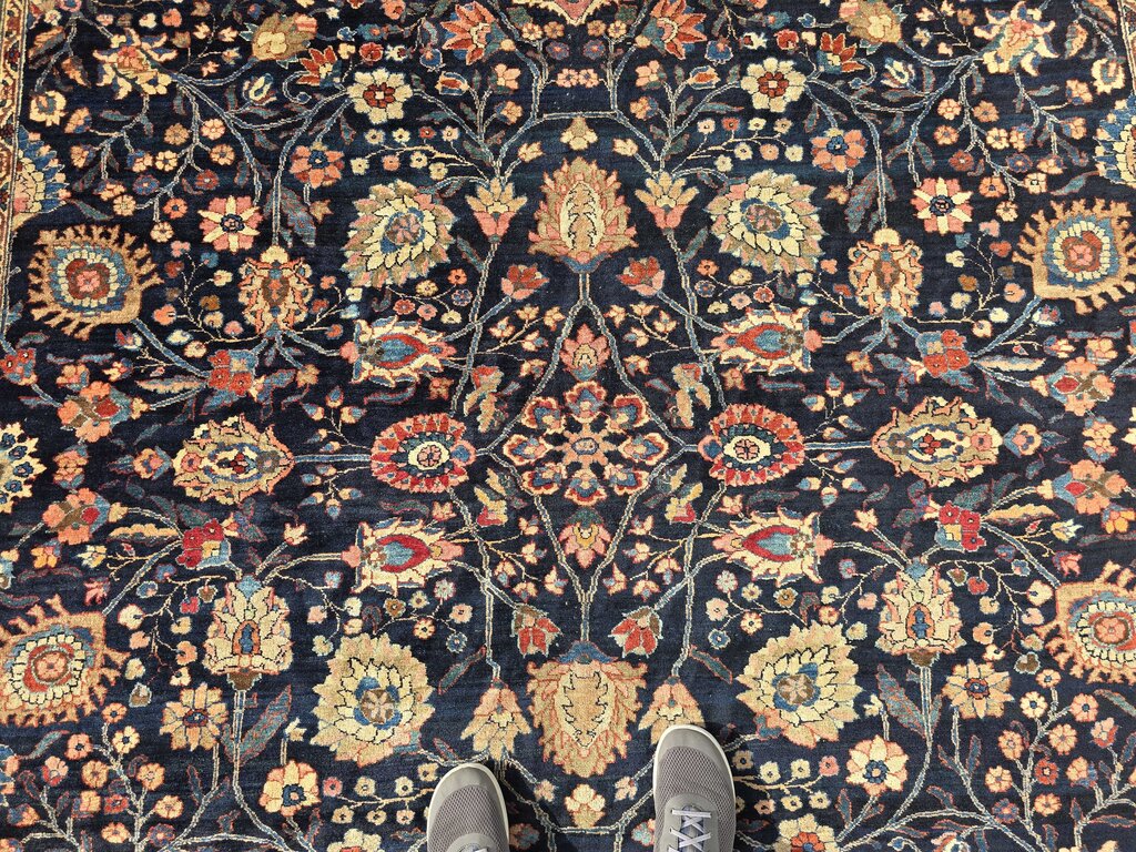 Exceptional Antique Persian Mahal Carpet Circa 1920 - Rich All-Over Floral Design 9'2" by 13'5"