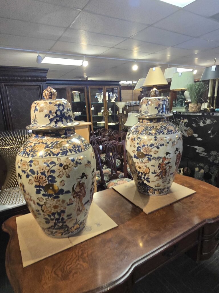 Exceptional Pair of Pair of Antique Signed Kutani Floor Vases Circa 1920