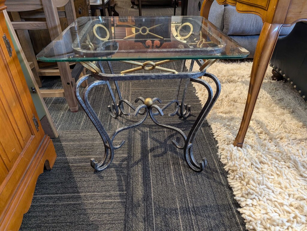 Glass Top Side Table