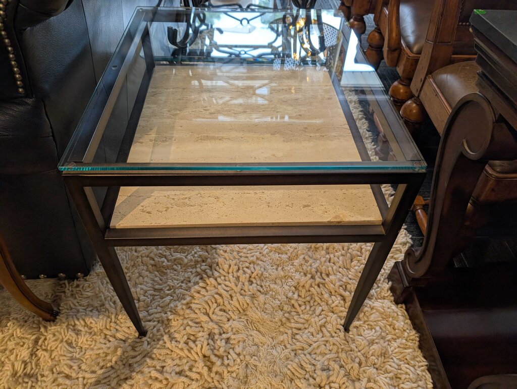 Glass Top Side Table