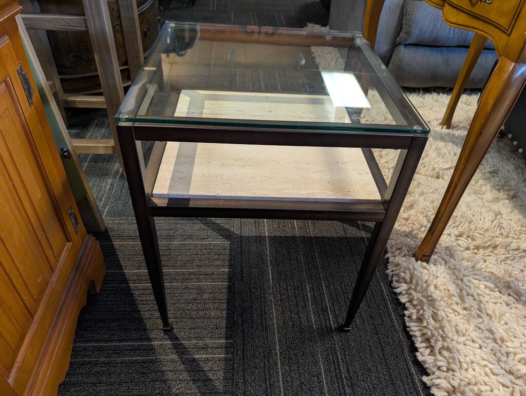 Glass Top Side Table