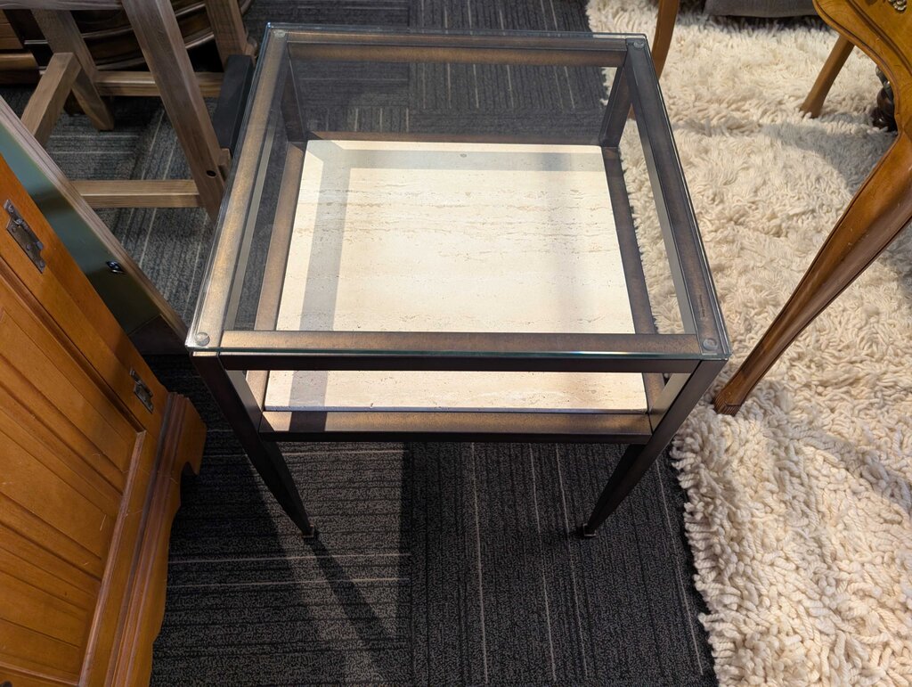 Glass Top Side Table