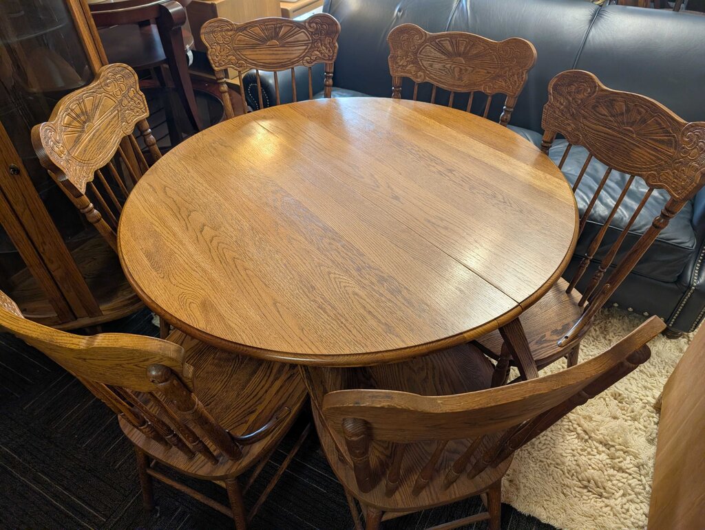 Oak Table With Six Chairs
