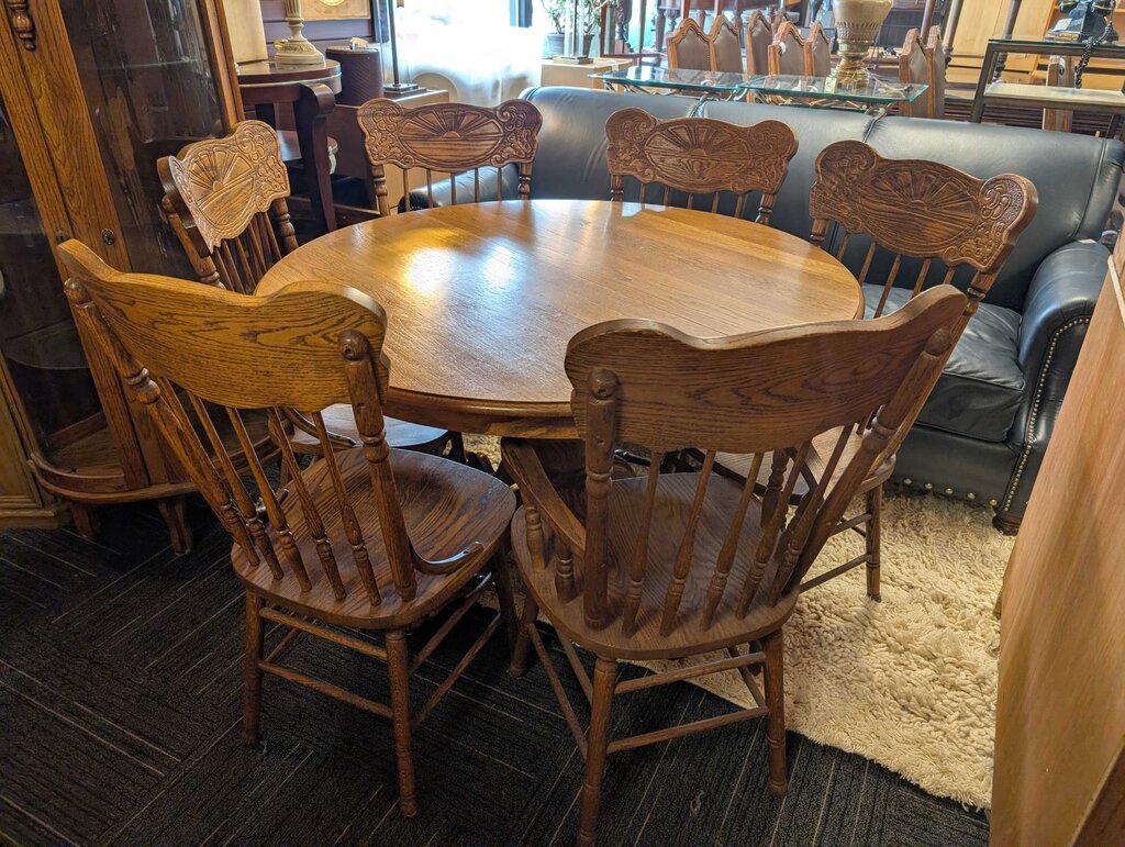 Oak Table With Six Chairs