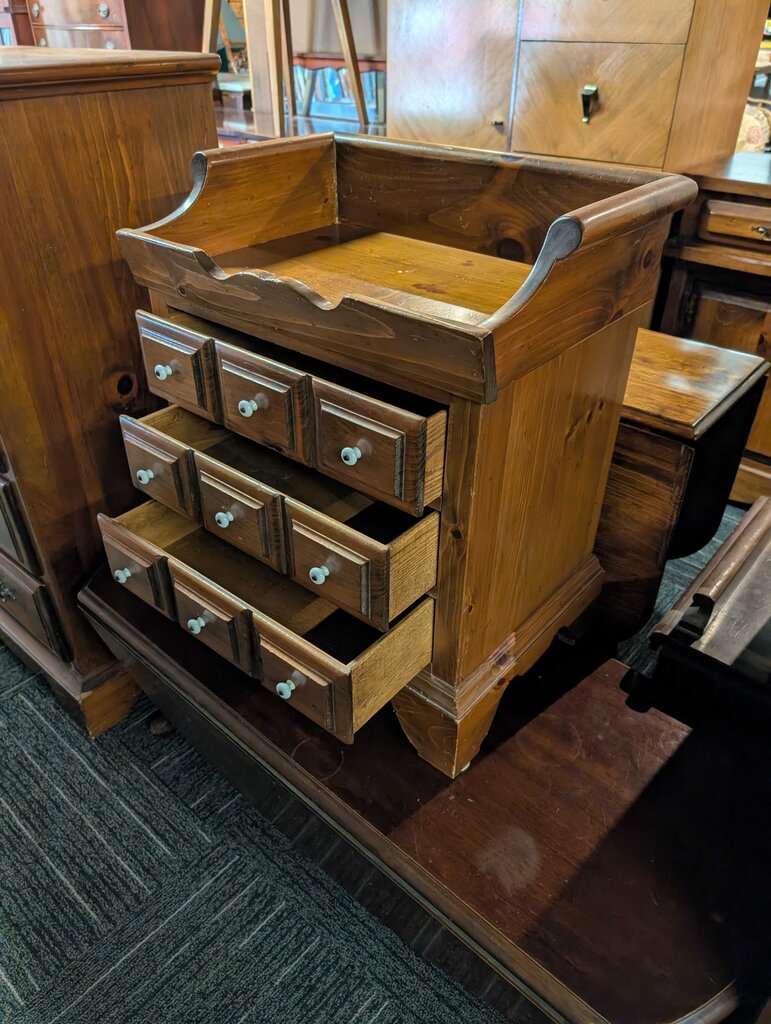 Pine Three Drawer Nightstand