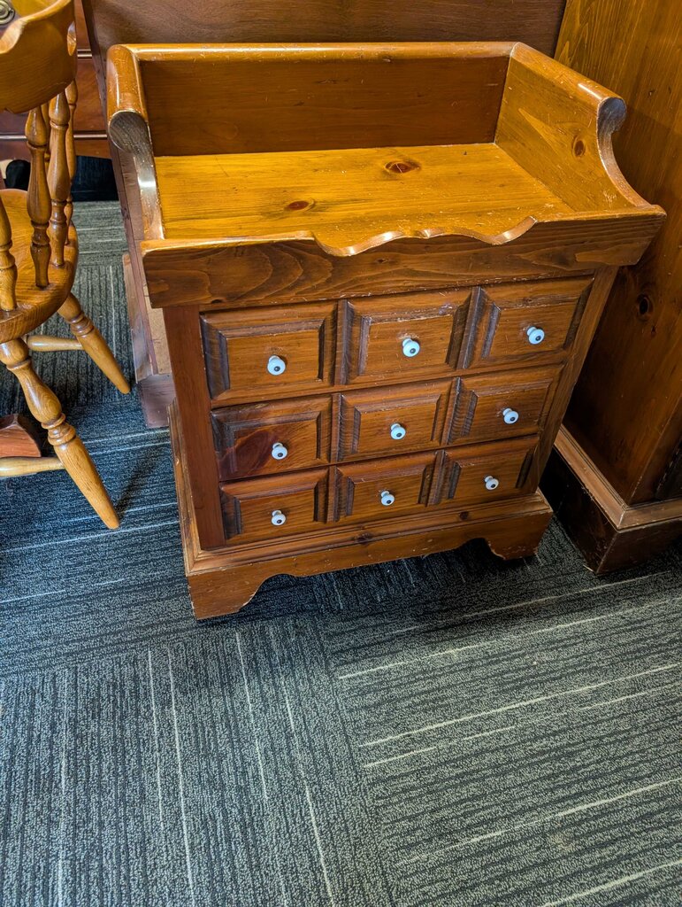 Pine Three Drawer Nightstand