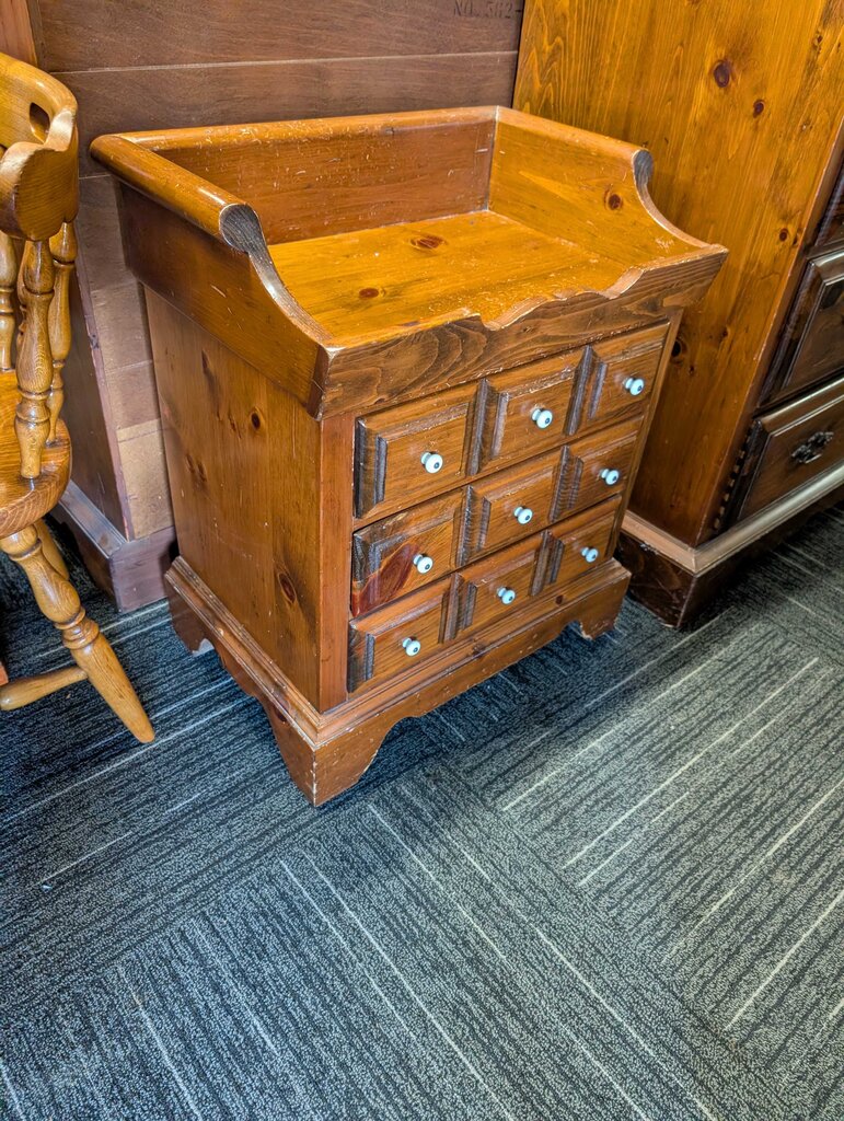 Pine Three Drawer Nightstand