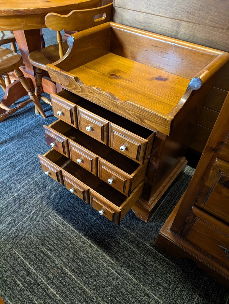 Pine Three Drawer Nightstand
