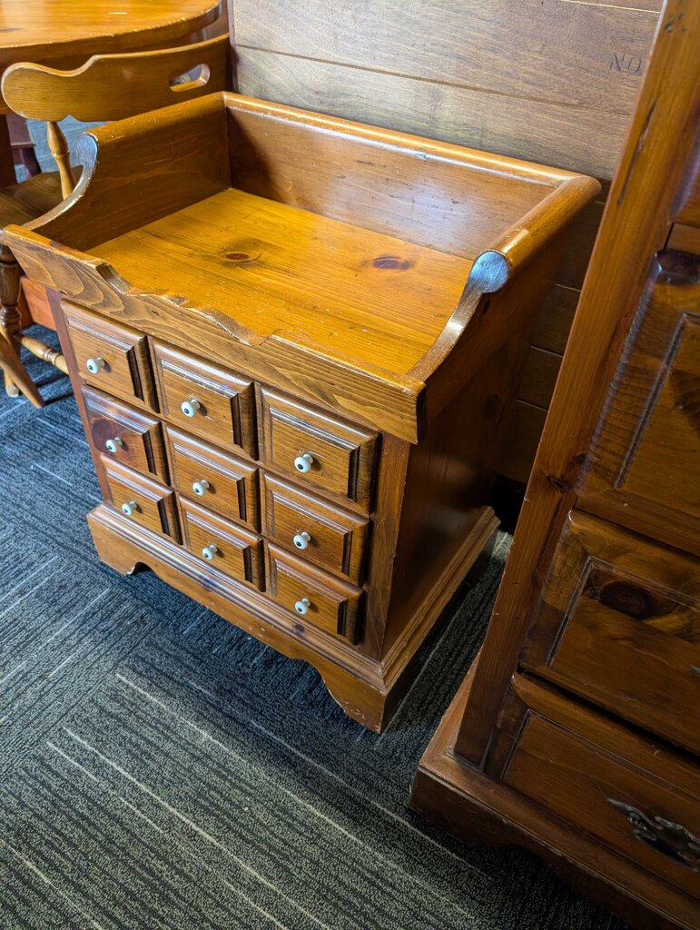 Pine Three Drawer Nightstand