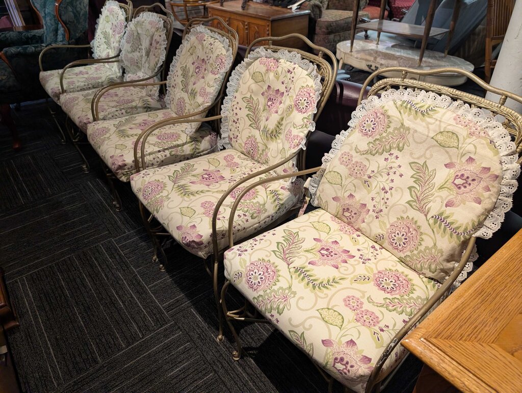 Five Wrought Iron Chairs