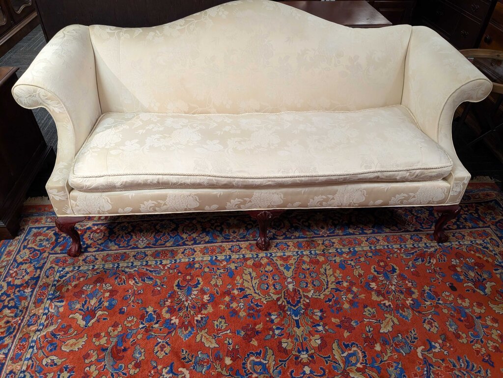 Formal Ethan Allen Camelback Sofa