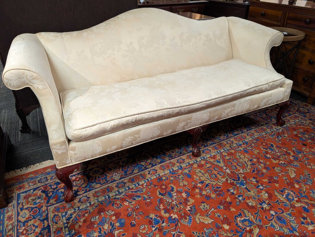 Formal Ethan Allen Camelback Sofa