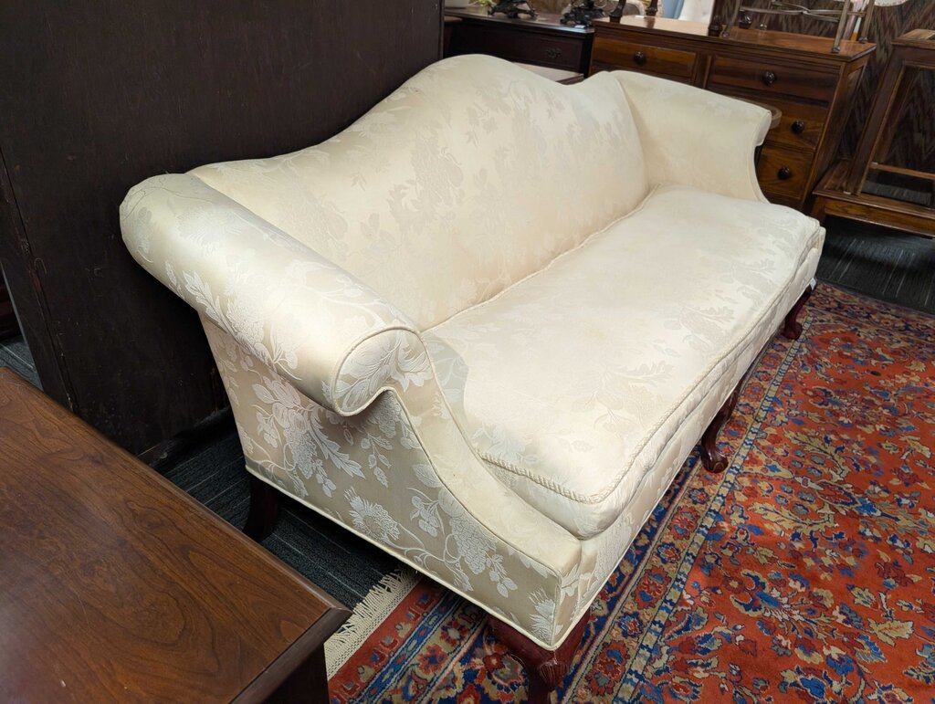 Formal Ethan Allen Camelback Sofa