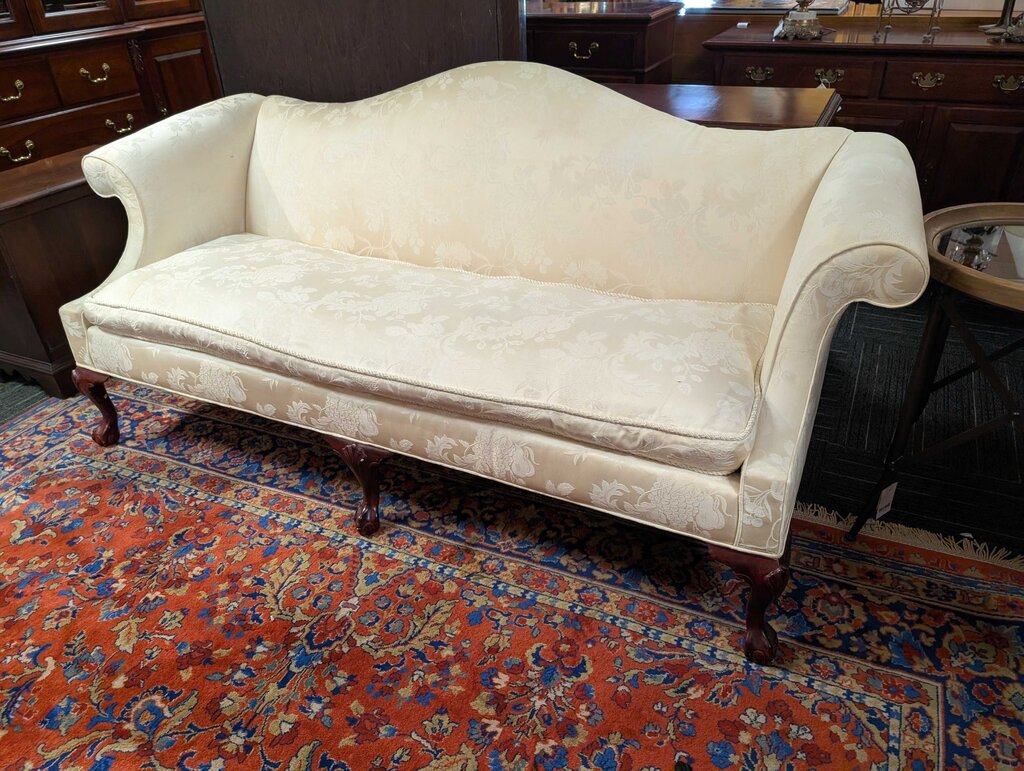 Formal Ethan Allen Camelback Sofa