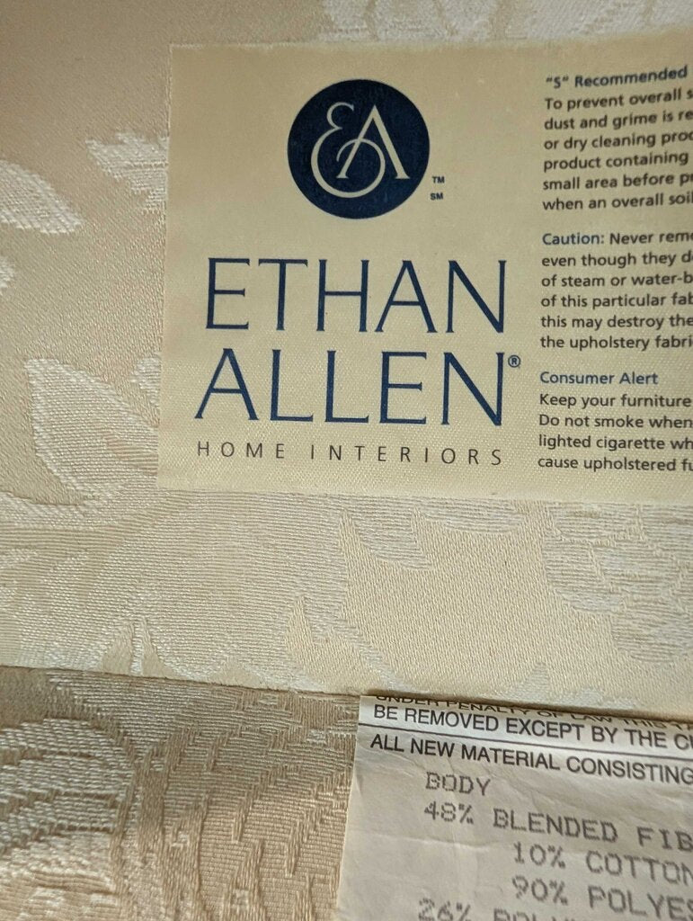 Formal Ethan Allen Camelback Sofa