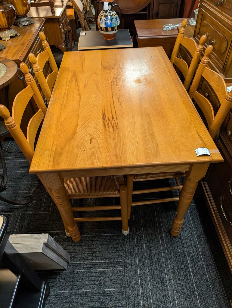 Table With Four Ladder Back Chairs