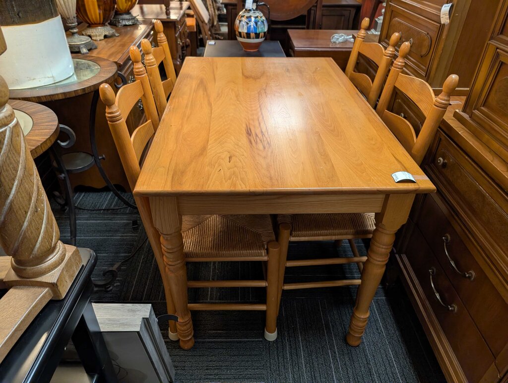 Table With Four Ladder Back Chairs