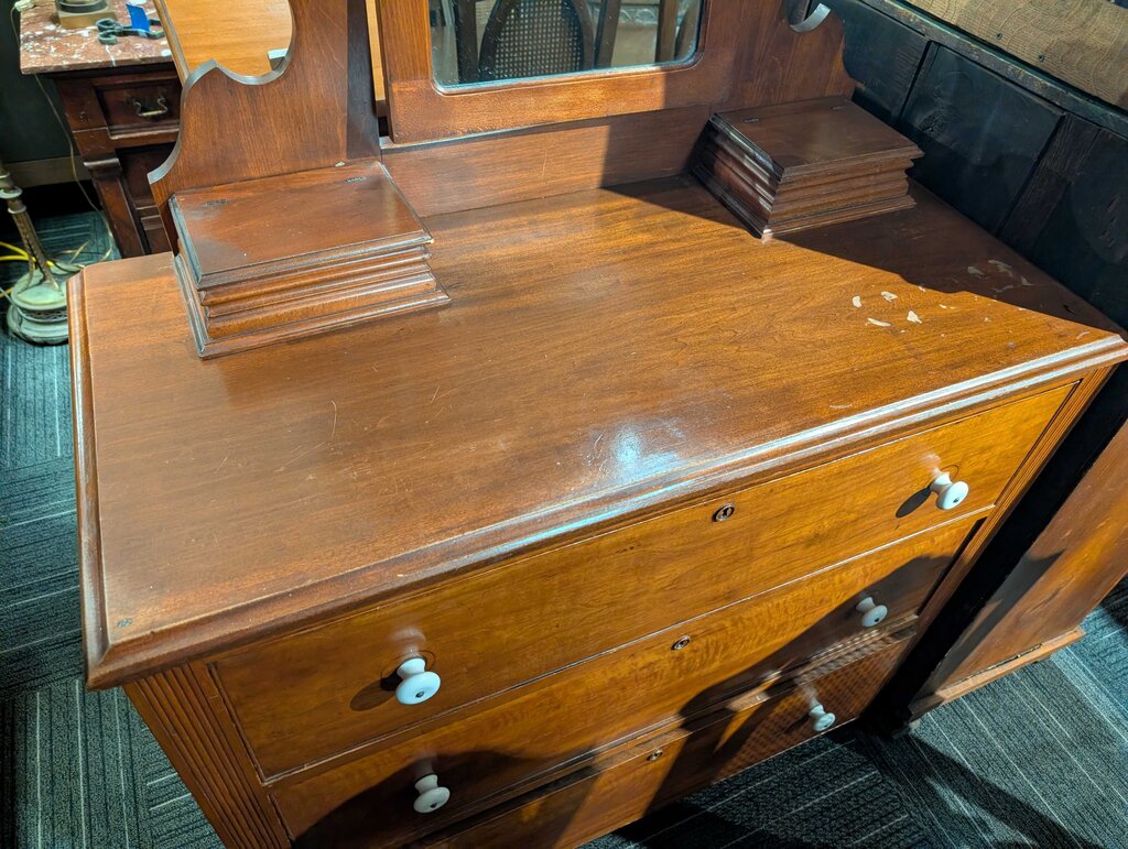 Victorian Dresser With Mirror