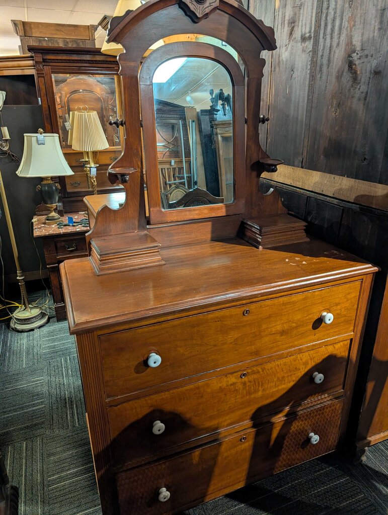 Victorian Dresser With Mirror
