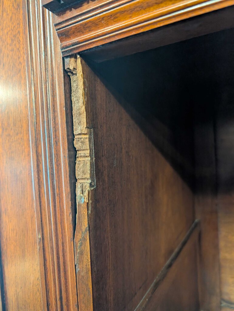 Large Antique Carved Breakdown Armoire ( AS IS )