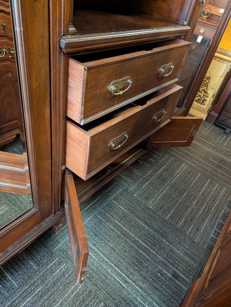 Large Antique Carved Breakdown Armoire ( AS IS )