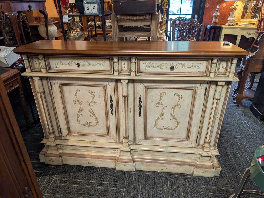 Paint Decorated Media Stand/Sideboard