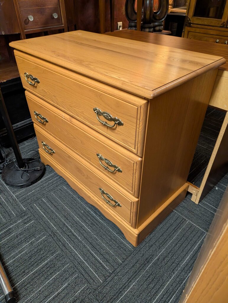 Three Drawer Oak Finish Dresser
