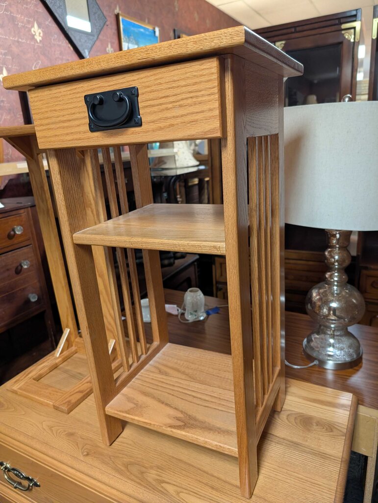 Solid Oak Contemporary One Drawer Stand