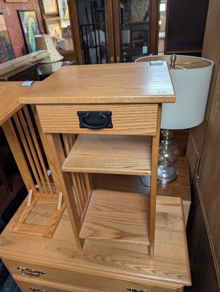 Solid Oak Contemporary One Drawer Stand