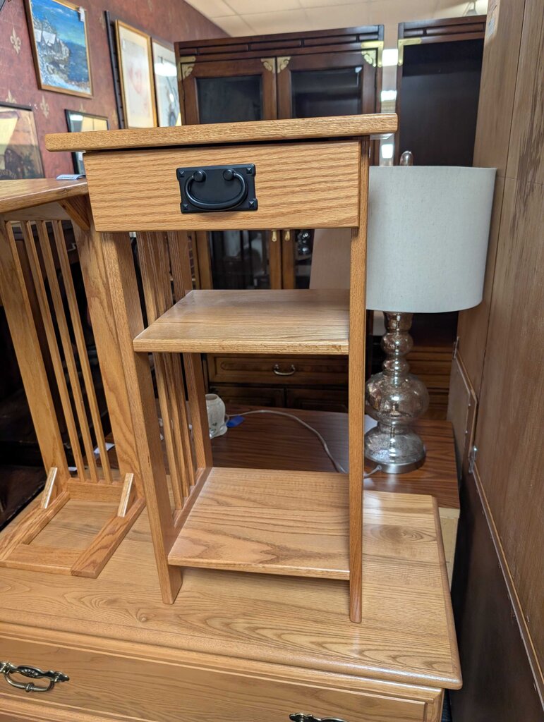 Solid Oak Contemporary One Drawer Stand