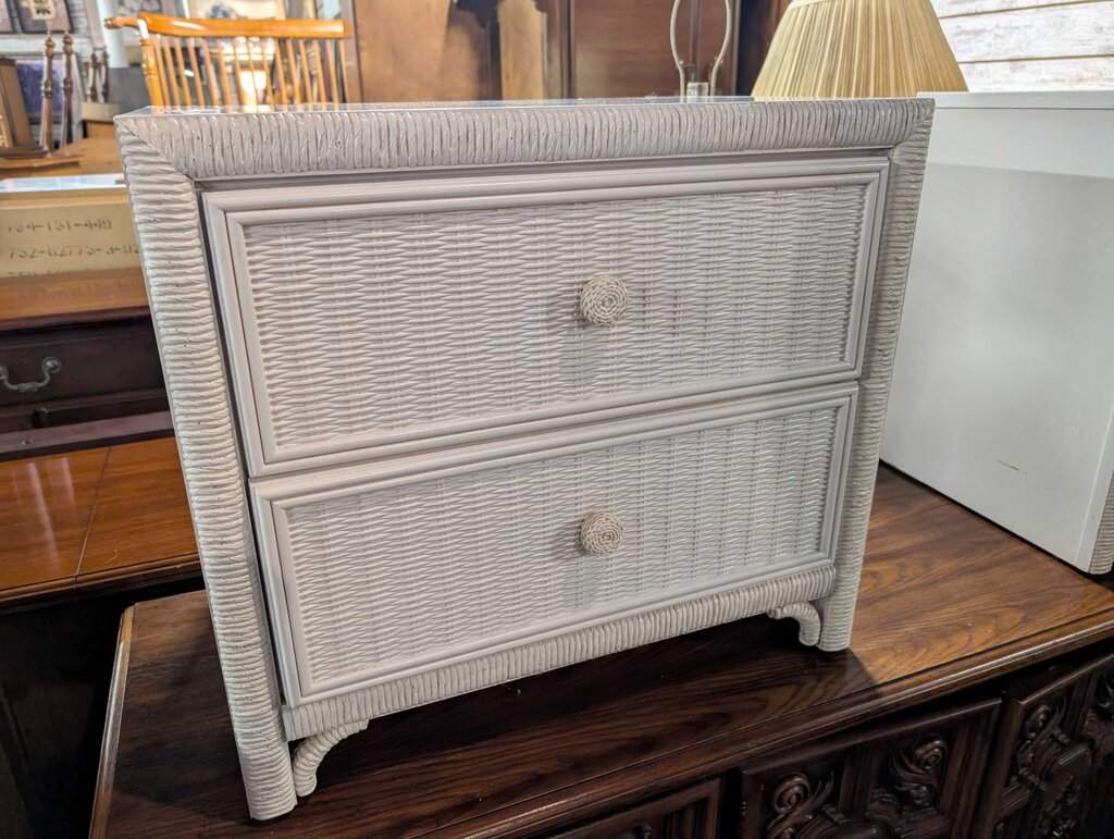 Wicker Front Nightstand