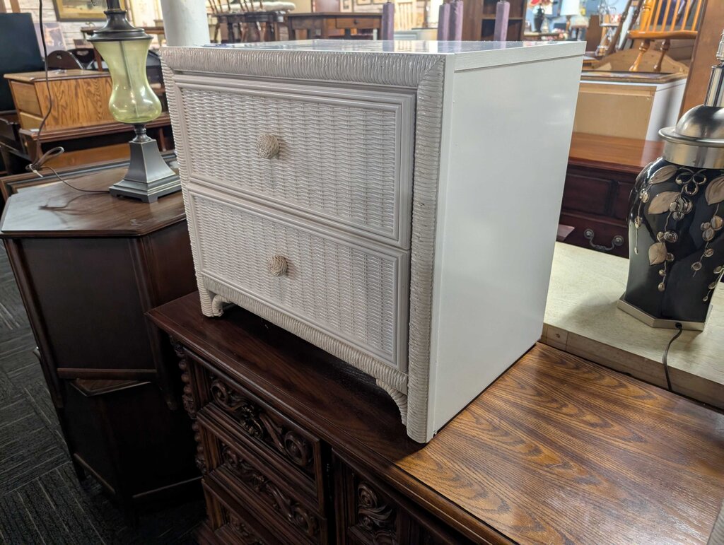 Wicker Front Nightstand